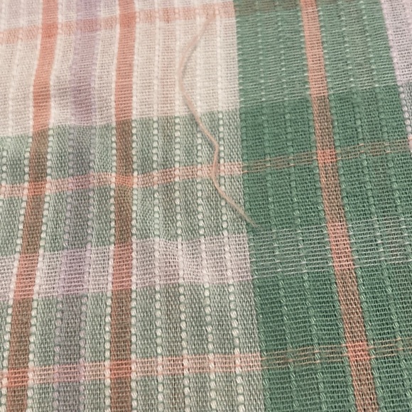 Vintage 1970’s peach & mint coverlet. Full/queen 96 x 106. 152 #4 - Picture 4 of 4